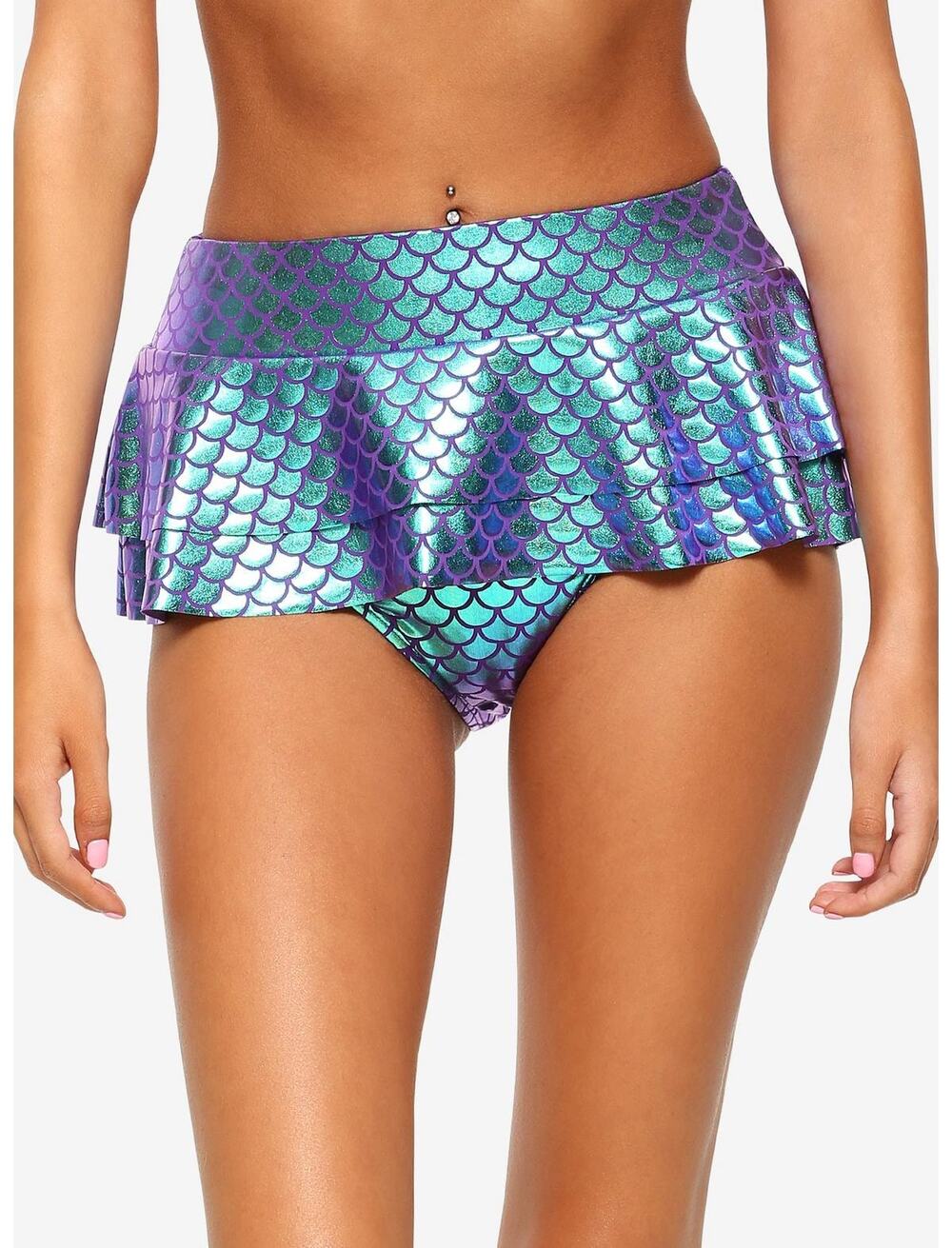 Disney The Little Mermaid Scale Print Skirted Skirt Swim Bottoms Women's Small